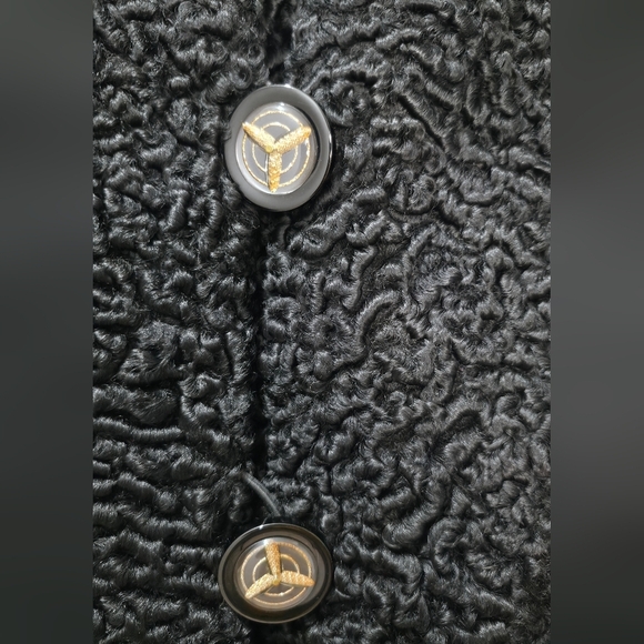 Vintage Persian Lamb Fur Coat with Mink Fur Collar Size M Luxury Perfect Conditi - Picture 8 of 17